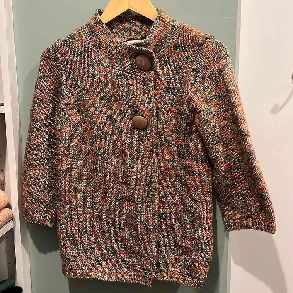 Wrap sweater with buttons by Susan Bristol size s small